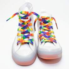 1 对 3D 彩虹鞋带，时尚、百搭休闲彩虹鞋带
