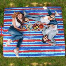 Tirrinia Extra Large Picnic Blanket, Waterproof Lightweight Portable Outdoor Mat For Family Camping, Park, Beach,  ( US Unique Print, 70''X80'') - 1 - View 8