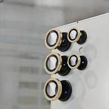 Complete Gold Glitter Lens Ring + Tempered Glass Lens Protector Compatible With Samsung Galaxy S25 Ultra, S25 Plus, S25 Camera Lens Cover - Gold - View 6