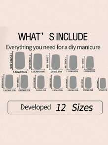 120Pcs Light White Press On Nails Short Medium Square Wearable Fake Nails Tips Full Cover False Nails Finger Decoration Office Daily Wear False Nails. Nail Supplies Nails - White - View 5