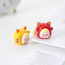 可爱招财猫妹妹萌莉DIY装饰百叶窗套餐挂饰配件微景观桌面小摆件 - 彩色 - 查看 8