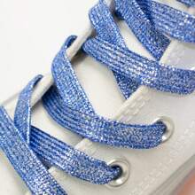 1 Pair Shiny Pearlescent Laces, Colorful Flat Shoelaces, Sports & Casual Shoe Strings