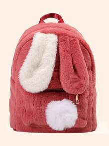 Personalizowany plecak z uszami króliczka, haftowane imię, słodka pluszowa torba na ramię, plecak o dużej pojemności dla nastolatków, prezent na powrót do szkoły, kreatywny dla chłopców i dziewcząt, walentynki, wielofunkcyjny, ozdobny, list, stylowy, miękki, nowoczesny, kolorowy, kawaii, uroczy, słodki, swobodny, niestandardowy, spersonalizowany, wyjątkowy, dostosowany, prezenty dla dziecka, idealne prezenty dla niego, idealne prezenty dla niej, syn, córka