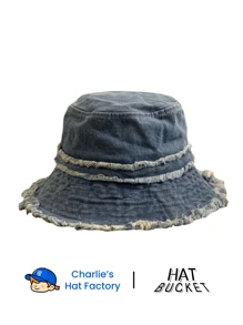 1pc Unisex Washed Frayed Edge Bucket Hat, Suitable For Everyday Wear - Bucket Hat - View 5