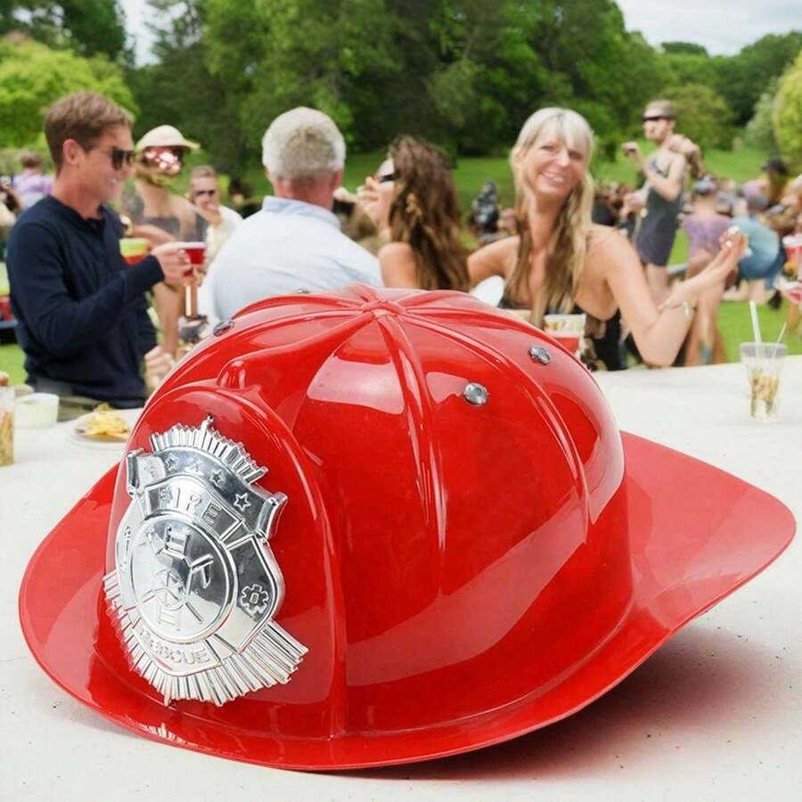 派对拍照道具游戏活动装饰礼品用品趣味塑料消防帽玩具，逼真头盔建筑帽角色扮演玩具，消防员服装，消防员，消防员