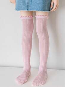 2pcs/Pack Girls Gray Mesh Spring/Summer Mosquito Repellent Over-The-Knee Crew Socks - Light Grey - View 5