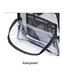 One Piece Transparent Backpack, Unisex Transparent Bag, School Transparent Bag, Transparent Bag For Music And Sports Activities, Clear Backpack Heavy - PVC Transparent Backpack See-Through Backpack, Suitable For College Workplace, Heavy Duty Clear Backpack, Clear Backpack For School, Clear Backpack For School, Clear School Bag, Large Clear Backpack, Suitable For Sports Field And Workplace Use. - Black - View 5