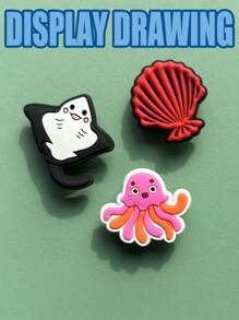 23 PCS Submarine Coral Series, Starfish, Conch, Coral, Seahorse, Water Grass Convey A Unique Creative Design, Can Let People Find That The Original Foot Decoration Can Have So Many Novel Ways To Play, Unlock A Variety Of Different Collocation Possibilities, Removable Washing