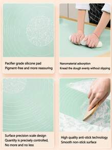 1 件 40*50 厘米硅胶烘焙垫，超大尺寸不粘烘焙垫，高边设计，硅胶面团擀面垫，适用于制作食物、马卡龙，多功能垫，台面垫，餐厅厨房餐垫 - 彩色 - 查看 3