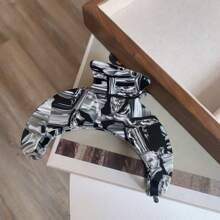 开斋节礼物新月发夹，小众色彩曲线醋酸纤维大号发夹，适合长发，新款醋酸纤维发爪发饰，适合女性 - 彩色 - 查看 19