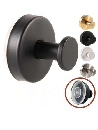 1pc Bathroom Hook, Stainless Steel Robe Hanger Hooks For Wall Mounting Towel Hanging Organizer, No-Drill Installation