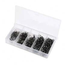 50pcs/Box Fishing Connector Pin Bearing Rolling Swivel With Snap Fishhook Lure Accessories - Black - View 2