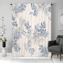 2 件套优雅蓝灰色调，叶子图案，现代简约，3D 数码印花，适用于客厅、卧室、书房，营造精致舒适的氛围 - 多色 - 查看 4