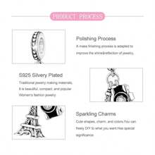 Easvnya 1pc Stylish Silver-Plated Camera And Eiffel Tower Pendant, 3D Design Elegant & Fashion, DIY Jewelry Making Kit Suitable For Bracelets And Necklaces, Fashionable Women Seeking Unique Style, Everyday Wear Or Special Occasions, Valentine's Day Or Birthday Gift - Silver - View 7