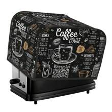 1 buc. Husă pentru prăjitor de pâine retro, capac de praf pentru prăjitor de pâine cu tematică de cafea, capac lavabil pentru aparat de prăjitor de pâine cu cârlig de agățat superior, se potrivește cu prăjitorul standard de 2/4 felii