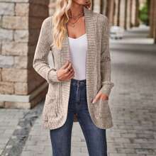 Cardigan Sweaters For Women, Casual Knit Cardigans Lightweight Soft Long Sleeve Open Front Loose Fit Sweater Outwear - 卡其色 - 查看 3