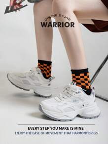 WARRIOR Warrior Fashionable Retro Sports Shoes For Women Spring And Summer Lightweight Comfortable Breathable Running Shoes Modest Style Casual Sneakers Applicable Throughout The Yearwear-Resisting All-Day Wear Training Sneakers Little White Shoes