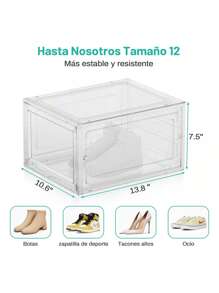 10 Pack Shoe Organizer, Upgraded Stackable Clear Shoe Box, Display Storage Box, Transparent Plastic Drawer Multifunctional Shoe Box, With Suction Door, Shoe Rack, Shoe Cabinet, Suitable For Office And Home Display And Storage, Transparent