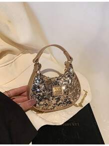 Fashionable Sparkling Mini Handbag, Cute Crossbody Bag, Adorable Mini Shoulder Bag, Essential Holiday Gift