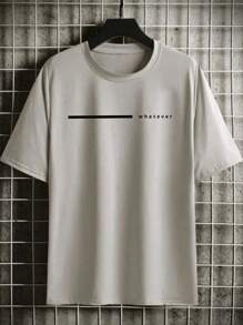 Men's Whatever Printed T-Shirt Whatever It Is New 100% Cotton Shirt Streetwear Fashion In Premium Mesh - Grey - View 1