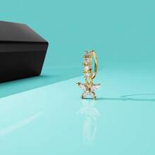 1pc Adjustable Nose Piercing Crstal Cross & Butterfly Nose Ring