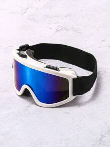 1 pereche de ochelari unisex cu ramă mare pentru PC, ochelari sport cu lentile de vedere nocturnă, ochelari de schi casual cu acoperire oglindită, potriviți pentru purtarea peste ochelari de vedere cu prescripție medicală, pentru schi, motociclete, curse off-road și sporturi în aer liber