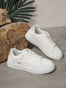 White Sneakers For Women, 2025 New Spring Autumn Lace-Up Thick Sole Niche Brand Casual Sports Shoes, Bestselling