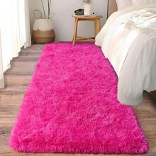 Soft Fluffy Shag Throw Area Rug, 2x4 Black, Non-Slip Bedroom, Hallways, Bedside, Dorm, Living Room - Long Shaggy Rug - 粉色 - 查看 1
