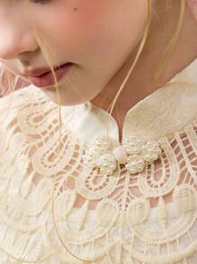 ASK JUNIOR Tween 女童春秋长袖蕾丝休闲沙滩度假中长连衣裙 - 米色 - 查看 11