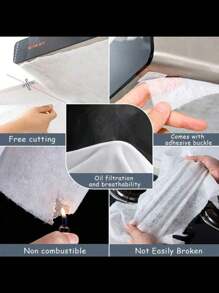 Set Of 12 White Household Hood Filters And Absorbers, Greaseproof Oven Hoods, Kitchen Greaseproof Stickers (45 X 43 Cm/Pc), Also Available In 500 Cm/Roll Extension And 1000 Cm/Roll Extra-Long Version For All Hood Sizes. - Multicolor - View 7