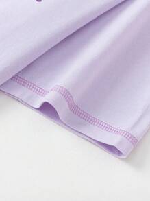 Balabala Girls' Short-Sleeve T-Shirt, 2025 Summer Quick-Dry Top - Pink Purple - View 5