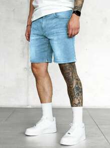 Men's Pocket Casual Daily Wear Denim Shorts Jorts - Light Wash - View 4
