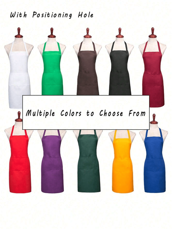 1/5pcs Oil-Proof With Pockets Kitchen Apron - Dirt-Resistant Waist Apron And Waist-Length For Cooking And Catering Men And Women Kitchen Supplies Fashionable Kitchen Workwear