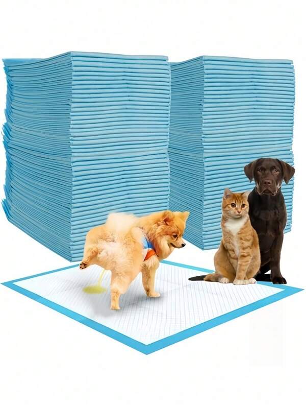 5/10/50 peças Almofadas descartáveis de alta absorção para animais de estimação, Almofadas de treinamento para filhotes à prova d'água, Almofadas de xixi para cães e gatos, Superfície de secagem rápida, Ajuste confortável para treinamento de banheiro, Adequado para todas as raças de cães