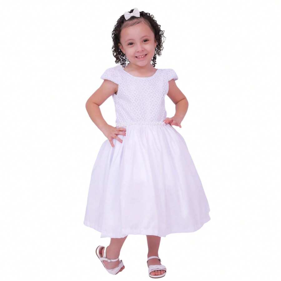 Miguelito Moda Infantil Charming And Sophisticated Flower Girl Dress For A Wedding Or Christening Little Princess - 白色 - 查看 1