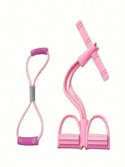 1/2 piezas de bandas elásticas multifuncionales para ejercicios de fitness, cintas elásticas, bandas de resistencia para el hogar, 4 tubos de elástico para pedal de tracción