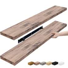 Sorbus Floating Shelves For Wall, 2 Pack (35 Inch) Long Wall-Mounted Shelves - Mahogany - View 1
