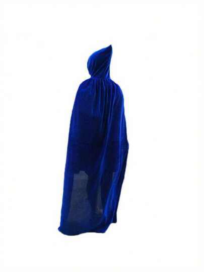 Unisex Women/Men Velvet Cloak, Casual Solid Hooded Vampire Cape For Halloween Party