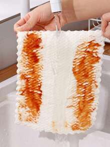 1/5/10/20pcs Random Color Household Thickened Kitchen Rag, Dishcloth, Special For Cleaning, Bamboo Fiber Absorbs Water, Does Not Shed Lint, Does Not Stick To Oil,Kitchen,Bathroom,Home,Household Supplies