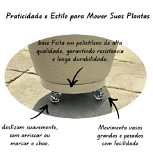 Caster For Plant Pots With Wheels Of Different Sizes And Colors In Polyethylene, A Lightweight And Resistant Material - Rust Brown - View 3