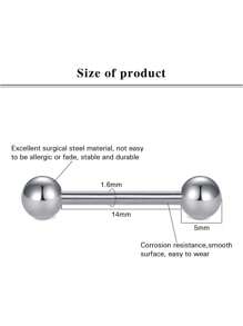 AVYRING 12Pcs Tongue Bars Nipple Piercing 14G Stainless Steel 14mm Straight Barbell Body Piercing Jewelry - Multicolor - View 3