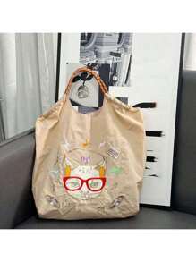 New Embroidered Canvas Cute & Fashion Handbag, Lightweight Women's Shoulder Bag, Crossbody Tote Bag, Canvas Tote Bag, Autumn/Winter