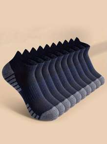 25 Pairs Men's Simple Tie Pattern Athletic Casual Ankle Socks, Versatile For Everyday Wear