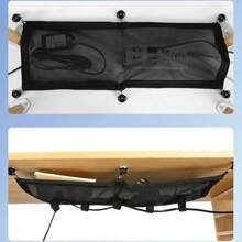 8 Hole Socket Network Pocket Under Desk Cable Management Net Under Table Cord Management Mesh Organizer Flexible Wire Hiders - 01 - View 4