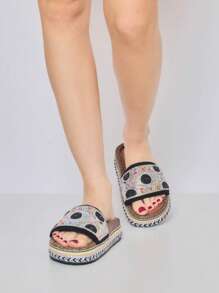 Sommer Mode Sandalen mit Strass Dekor und dicker Sohle, stilvolle Sandalen, Sommer Sandalen für Frauen - Schwarz - Übersicht 1