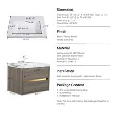 30" Wall-Mounted Bathroom Vanity With Sink, Floating Bathroom Storage Cabinet With Stone Resin Countertop And Soft Close Drawers, Ash Grey 24V15-30AG, Sachper-70 Home Bathroom Decor Summer Makeup Organizer Back To School