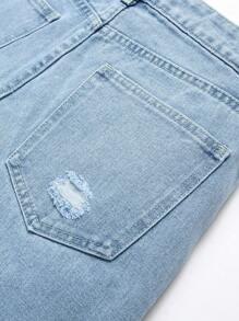 Men's Distressed Pocket Bermuda Denim Shorts, Casual