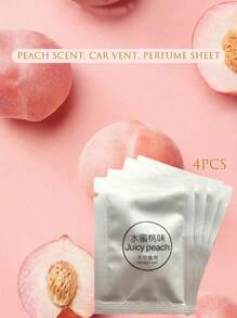 4入汽車更換香氛芯桃子香味片 - 淺粉色 - 查看 1