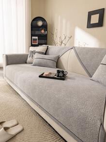 1 件雪尼尔沙发垫套，防滑，四季通用 - 淺灰色 - 查看 1