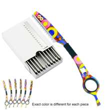 univinlions 7" 1 Rotary Thinning Razor+10 Replaceable Blades Safey Razor Straight Salon Hairdresser Razor Hair Cutter Swivel Barber Cutting Shears Knife Thinner Hairdressing Scissors - Multicolor - View 7